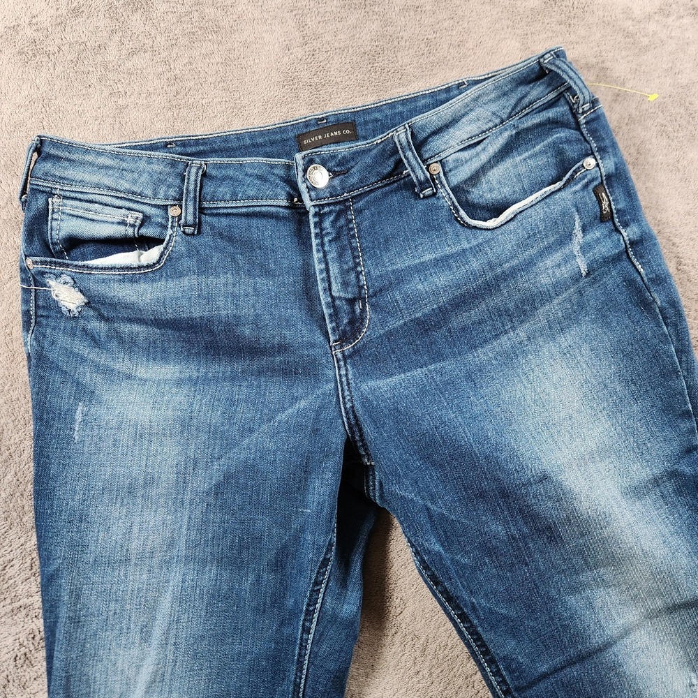 Silver Suki Straight Jeans Womens size 34x29 Blue Denim 5 Pocket